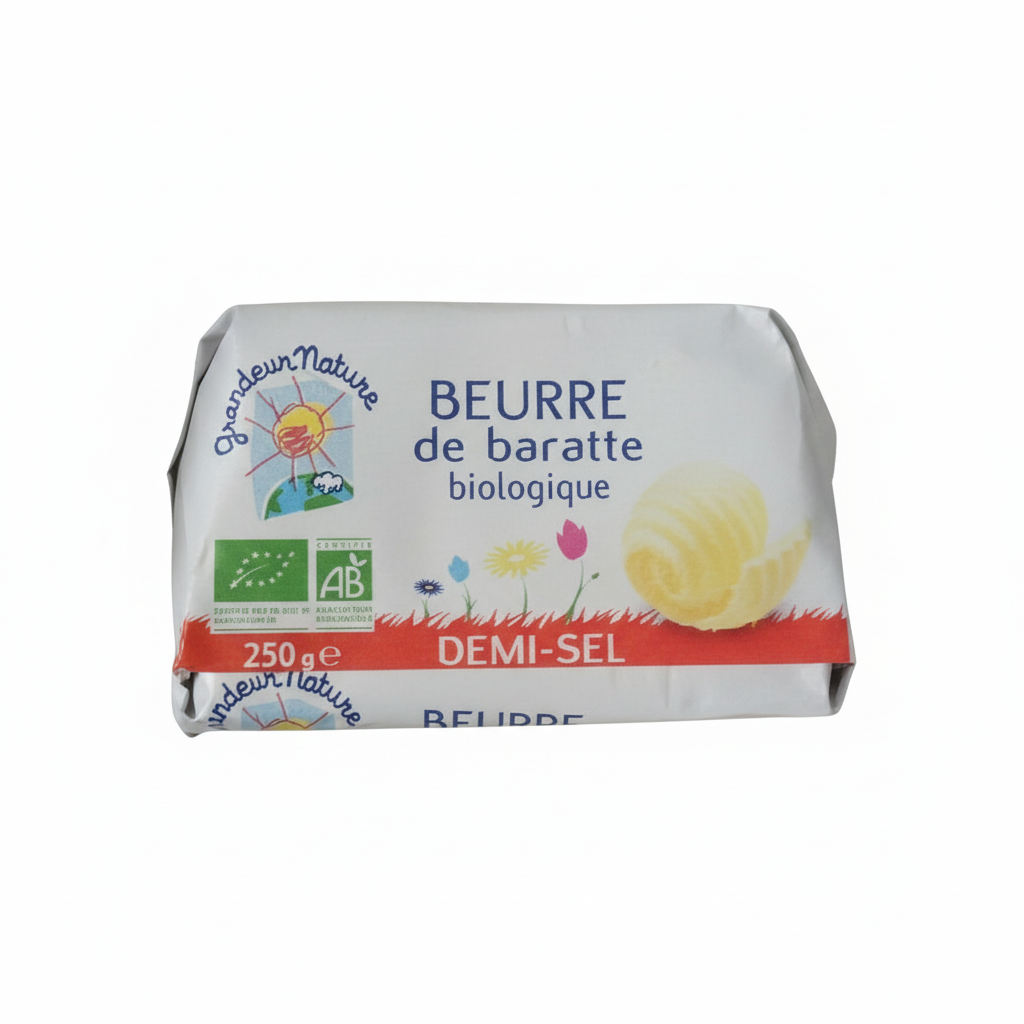 GRANDEUR NATURE -- Beurre baratte moulE- demi-sel