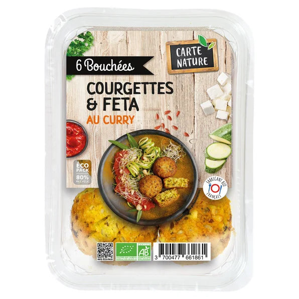 CARTE NATURE -- Bouchees courgette.feta.curry 180gr