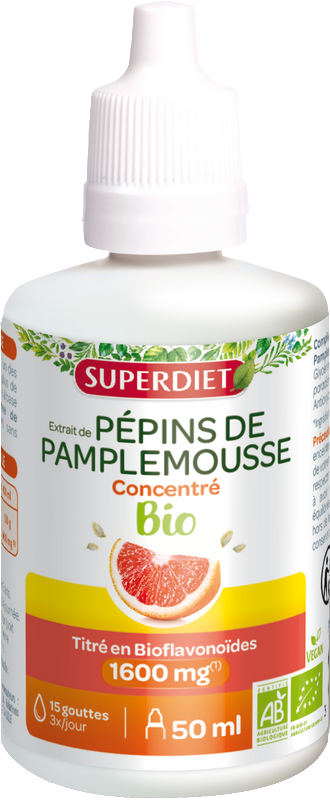 Extrait de pamplemousse titré en flavonoïdes 1600mg bio sans alcool (vitalité) - 1